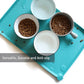 Hoki Found L Silicone Pet Food Mats Tray - Non Slip Pet Dog Cat Bowl Mats Placemat - Dog Pet Cat Feeding Mat - Waterproof Dog Cat Food Mats -Pet Water Mats for Floors -Teal