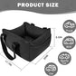 Dog Car Seat for Small Dogs, Large Leather Dog Car Bed with Storage Pocket, Waterproof PVC Leather Booster Seat Travel Bed for Front & Back Seat, Clip-On Safety Leash (Black)
