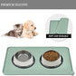 Waterproof Pet Feeding Mat with High Raised Edges, Heavier and Thicker Placemats for Cat Dog Water Bowl with BPA Free, Dogs Cats Food Mats for Messy Drinkers to Prevent Spill and Protect Floors