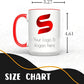 Personalized Coffee Mug 15 Oz, Custom Picture Text or Logo Ceramic Mug, Customized Gift for Men & Women, Taza Personalizada with Photo and Words, Customizable Large Tea Cup | White - Red