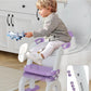 Potty Training Seat with Step Stool Ladder, Potty Training Toilet Seat with Soft Seat Splash Guard, Adjustable Height, 2 in 1 Potty Seats for Toddlers Kids Boys Girls