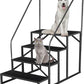 RV Step Stool, 4 Step Ladder, Hot Tub Steps with Handrail, Portable Pool Ladder, 660Lbs Heavy Duty Ladder Shelf Outdoor Mobile Home Stairs for Camper/Porch/SPA Pool/Pet Stairs(2 handrails)