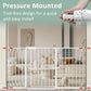 TSAYAWA Extra Wide Baby Safety Gate 29.6-33.8Inch Auto Close Child Gates, Pressure Mounted Gate for Stairs & Doorways, Indoor/Outdoor Heavy-Duty Pet Gate for Toddlers, Dogs, White