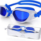 Swim Goggles, Unisex Adult Swimming Goggles Anti Fog Anti UV No Leakage Wide View for Men Women Youth