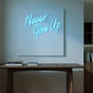 YIKBIK NEVER GIVE UPLED Neon Sign for Wall Decor,Neon Lights Party Decorations, USB Powered Switch Neon Lights lighting adjustable for Office Room, Gym Room, Man Cave, Gamer Room