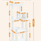 Cat Tree for Large Cats with Metal Plush Big Hammock, 56.3" Cat Tower for Indoor Cats with 2 Door Condo House, 6-Tier Cat Shelves with Scratching Posts and Large Top Perch, Cream White