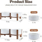 SPUNKYJUNKY Ceramic Dog Bowls with Acacia Wood Stand - Raised Dog Food and Water Bowl Set for Small Dogs (13.52 OZ, White)
