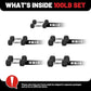PAPABABE Hex Dumbbell Set 45-550 lb, Rubber Encased Home Gym Dumbbells, Weights Dumbbells for Women & Men, Hand Weight for Strength Training