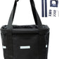 Bike Basket, 10kg Storng Bearing Foldable Bike Front Basket, Removable Dog Carrier for Handlebar, Machine Washable