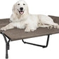 Veehoo Cooling Elevated Dog Bed, XL Raised Pet Cot with Guardrail & Slope Headrest, Durable Breathable Teslin Mesh, Non-Slip Feet, Washable Dog Couch Bed for Indoor & Outdoor, 50.5" x 33.5, Brown