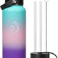 BUZIO 40oz Insulated Water Bottle, Stainless Steel Double Wall Water Flask (Cold for 48 Hrs) Leak Proof Sports Bottles Jug with Straw Lid and Flex Cap Metal Canteen for Gym Travel Camping, Hydrangea