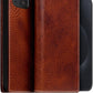 D7 Italian Wax Leather Wallet Case for iPhone 15 - [2-in-1] Handcrafted Detachable Diary Style with Magnetic MagSafe Back Cover, Gift Box Included (Brown)