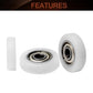 MroMax Roller Idler Bearing Pulley-3 x 15 x 4mm Sliding Conveyor Nylon Wheel with 623ZZ Bearing for Furniture, Hardware Accessories and Mobile Door White 4Pcs