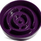 LE TAUCI Slow Feeder Dog Bowls Ceramic, 3 Cups Slow Feeding Dog Bowl Medium Large Breed, Pet Bowl for Fast Eaters, Puzzle Pet Dishes, Maze Purple