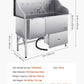 VEVOR Professional 304 Stainless Steel Dog Bathing Station, 61 inch Pet Grooming Tub w/Anti-Slip ramp, Storage Drawer, Cold Hot Faucet Showerhead, for Large & Medium & Small (Left Door, with Drawer)