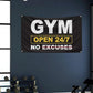 GYM OPEN 24/7 INDOOR NO EXCUSES Motivational Gym Banner, 3x5 Ft Single-sided Printing Inspirational Wall Decor Flag, Perfect Motivational Wall Decor, Keep Motivated and Passion with Gym Flag