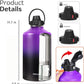 Water Bottle Insulated 32oz 40oz 64oz 128oz Straw Lid Spout Lid & 3 Lids, Leak Proof, Vacuum Insulated,Stainless Steel Water Bottle Wide Mouth for Sports, Gym or Office
