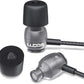 LUDOS Clamor Wired Earbuds in-Ear Headphones, 5 Years Warranty, Earphones with Microphone, Noise Isolating Ear Buds, Memory Foam for iPhone, Samsung, School Students, Kids, Women, Small Ears - Grey