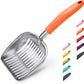 WePet Cat Litter Scoop, Aluminum Alloy Sifter, Kitty Metal Scooper, Deep Shovel, Long Handle, Poop Sifting, Kitten Pooper Lifter, Durable, Heavy Duty, for Litter Box
