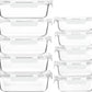 [10-Pack]Glass Meal Prep Containers with Lids, MCIRCO Glass Food Storage Containers with Snap Locking Lids, Airtight Lunch Containers, Microwave, Oven, Freezer and Dishwasher, White
