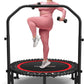 ANCHEER 40"/48" Foldable Rebounder Trampoline for Adults/Kids with Resistance Bands and Bungees, Indoor & Outdoor Mini Trampoline with Bar and Safety Padding - Max Load 450lbs/550lbs