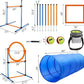 Dog Agility Training Equipment, 60-Piece Dog Obstacle Course Training Starter Kit Pet Outdoor Game with Tunnel, Agility Hurdle, Weave Poles, Jump Ring, Pause Box, Toy Balls and Storage Bag