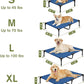 Medium Cooling Elevated Dog Bed, Outdoor Raised Pet Cots Beds for Medium Dogs with Breathable Mesh, Portable Pet Hammock, Lifted Travel Dog Bed with Non-Slip Feet, Easy to Clean, Blue, M