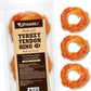 Afreschi Turkey Tendon Ring (M) 3.17 oz, USA-Sourced Turkey Tendon, All Natural Human Grade Dog Chew, Hypoallergenic, Rawhide Alternative, Dog Treats for Medium Breeds