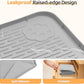 Dog Food Mat, Extra Large 50" x 35" Silicone Pet Feeding Mat with Raised Edge Pet Placemat for Small, Medium, and Large Pets Non-Slip, Easy to Clean (Grey)