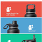 Water Bottle 40 oz Insulated with Straw&Brush, Coolflask Vaccum Stainless Steel Metal 3 Lids Water Flask for Sports, Gym or Office, Keep Cold 48H Hot 24H, Magic Black