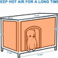 Dog House Outdoor Insulated 34.3" L Dog Kennel 6 Sides All-Round Foam Winter Weatherproof for Small Medium Dogs with Strong Metal Chew Proof Frame