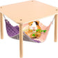 Enlarged Guinea Pig Hammock with Wooden Stand,Small Animal Hanging Bed Large Platform for Guinea Pigs Bunny Ferret Hamster Hiding Sleeping 13L x 13W x 11H in