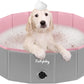 Furrybaby Dog Pool, Kiddie Pool Hard Plastic, Collapsible Pet Bath Foldable Swimming Pet Pool Portable Pink 32''