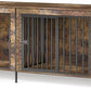 Dog Crate Furniture 78" for 2 Dogs Sturdy Heavy Duty Dog Kennel Solid Metal Tube Thick Wooden with 3 Lockable Doors XXL Double Dog Cage Large Breed as End Table for Large Dogs Rustic Brown