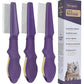 Temapex 3PCS Pet Comb for Grooming Long & Short Haired Cats & Dogs With Stainless Steel Metal Teeth for Removes Tangles & Flea, Non-Slip & Anti-Static Rubber Handle, Safe & Gentle