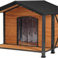 Dog House Outdoor & Indoor Unique All-Around Iron Frame Dog Kennel for Winter with Raised Feet for Small & Medium & Large Dogs,Weatherproof Roof (41.6 “L×41.4”W×34.1“H)