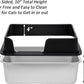 Kichwit Stainless Steel Cat Litter Box with High Sides Easy to Clean, Smooth Surface, Rust Resistant, 19.8" x 13.8" x 10" (with Lid)
