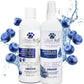 Lillian Ruff PRO Formula Berry Blue Brightening Dog Shampoo + Blueberry Waterless Dog Shampoo - Professional Whitening, Tear Stain Remover & No-Rinse Hydrating Odor Control, Aloe+Coconut Oil, USA Made