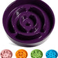 LE TAUCI Dog Bowls Slow Feeder Ceramic, 1.5 Cup Slow Feeding Bowl for Small and Medium Breed, Puzzle Dog Food Bowl for Fast Eater, Maze Purple