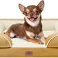 Comfort Expression Small Dog Beds Waterproof Orthopedic Foam Dog Sofa Beds for Small Dogs Comfy Pet Bed with Washable Removable Cover & Non-Slip Bottom(X-Small,Khaki)