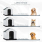 LEMBERI Durable Waterproof Plastic Dog House for Small to Large Sized Dogs, Indoor Outdoor Doghouse Puppy Shelter with Elevated Floor, Easy to Assemble (Gray, 42''L*38''W*39''H)