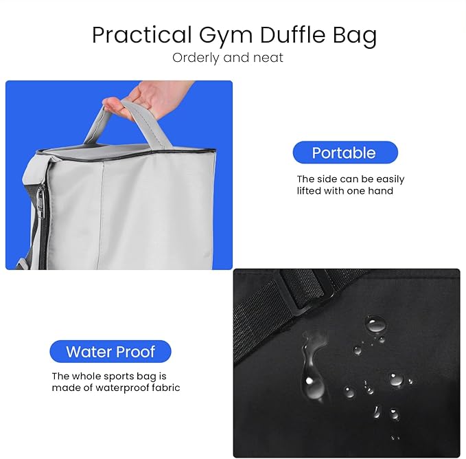 C&F BOGMOST Small Gym Bag for Women & Men,Small Lightweight Duffel Bag Carry On Bags Mini Duffel Travel Bag Waterproof Sports Bags for Workout/Sport/Travel, Brown