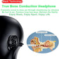IHAO Swimming Headphones True Bone Conduction Open Ear Headset MP3 Player Built-in 32G Memory IP68 Underwater Waterproof Stereo Bluetooth Earphone for Driving Bicycling Running Skiing-White
