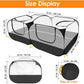 Lukovee Small Animals Playpen, Chicken Pen with Escape-Proof Detachable Bottom & 4 Zipper Doors, Breathable Foldable Portable Large Chicken Run Coop for Puppy Duck Kitten Rabbits Outdoor Yard (Black)