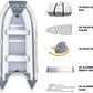 Newport 12ft 6in Catalina Inflatable Dinghy Boat Transom Sport Tender - 6 Person - 20 Horsepower USCG Rated, White/Gray
