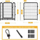 Tall Garden Fence, 32 in(H) 8 Panels Dog Fence Outdoor for Yard. Wide Door Low Threshold Total 17.7 Ft(L), Metal Dog Pen Heavy Duty Pet Puppy Exercise Pen for Rv Camping Garden Yard