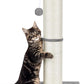 PAWSCRAT Cat Scratching Post 32" Tall, Large Diameter Natural Sisal Cat Scratch Post with Dangling Ball, Scratch-Resistant and Durable for Indoor Cats, Protect Your Furniture, LightGrey
