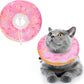 BINGPET Soft Donut Cat & Small Dog Recovery Collar, Adjustable Protective Pet Cone After Surgery