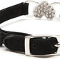 CHUKCHI Heart Bling Cat Collar with Safety Belt and Bell 8-11 Inches (Black)