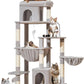 Taoqimiao 83In Heavy Duty Cat Tree, Suitable 20lb+ Large Cats, XXL-Cat Tower for Indoor Cats Large Adult, 2 Luxurious Cat Cando with 8 Scratching Posts,Oversized Metal Hammocks, Light Gray MS032W